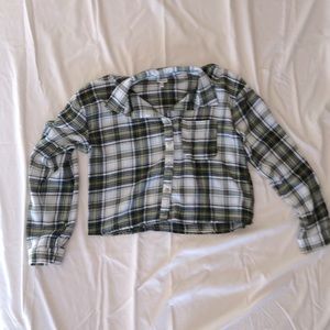 Cropped green flannel